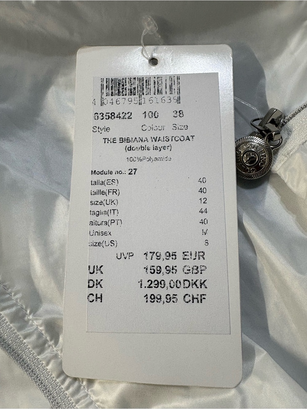 GOLFINO Double Layer Bibiana Waistcoat, Ladies size 12 NWT Optic White - Picture 6 of 11